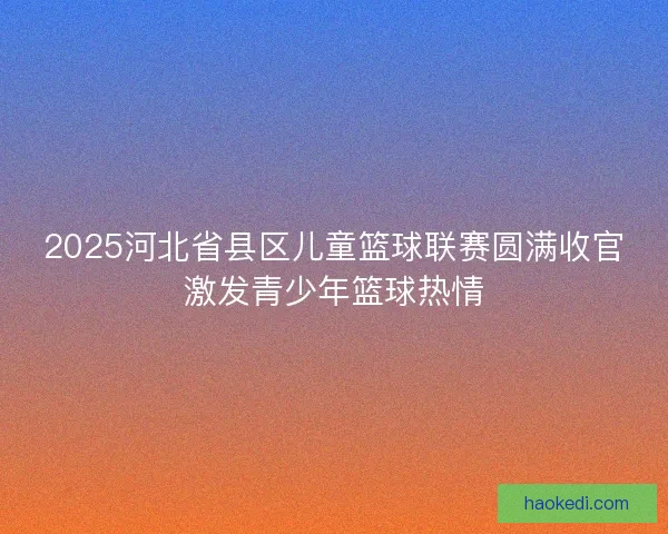 2025河北省县区儿童篮球联赛圆满收官激发青少年篮球热情