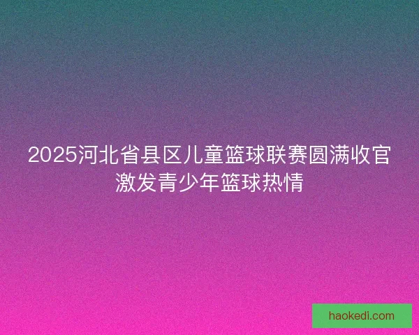 2025河北省县区儿童篮球联赛圆满收官激发青少年篮球热情