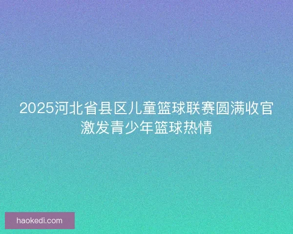 2025河北省县区儿童篮球联赛圆满收官激发青少年篮球热情 2025河北省县区儿童篮球联赛圆满收官激发青少年篮球热情