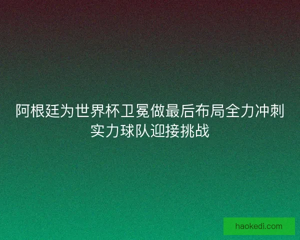 阿根廷为世界杯卫冕做最后布局全力冲刺实力球队迎接挑战 阿根廷为世界杯卫冕做最后布局全力冲刺实力球队迎接挑战